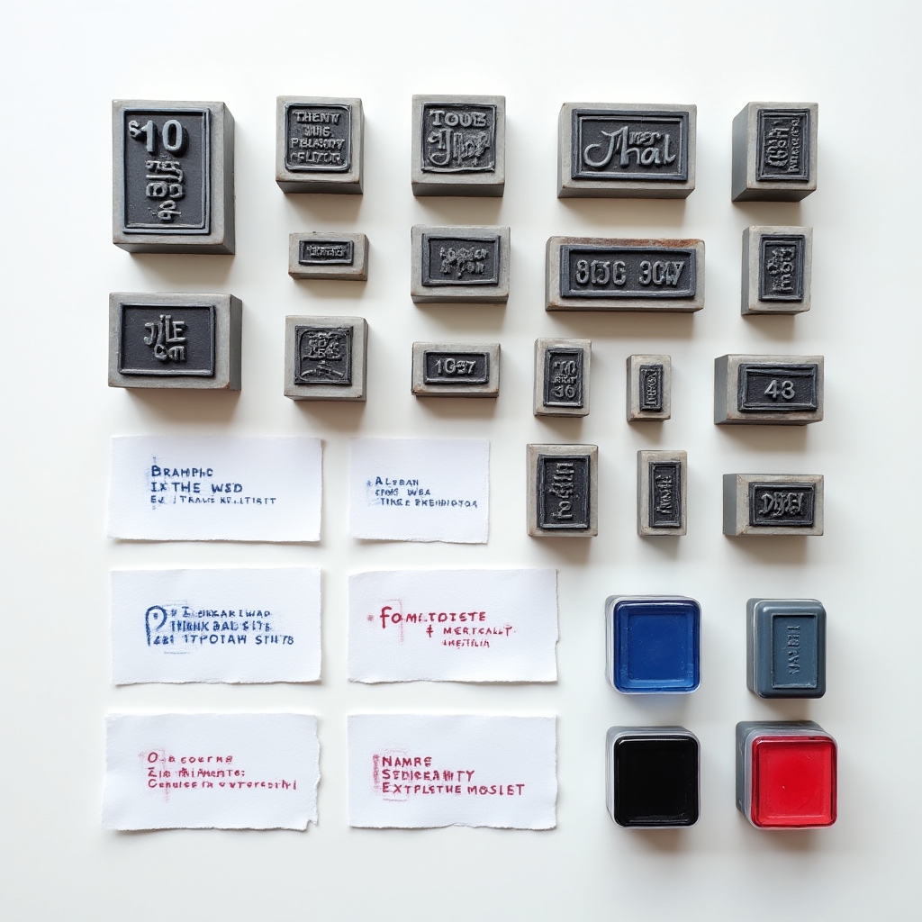 Набор прямоугольных штампов для делопроизводства