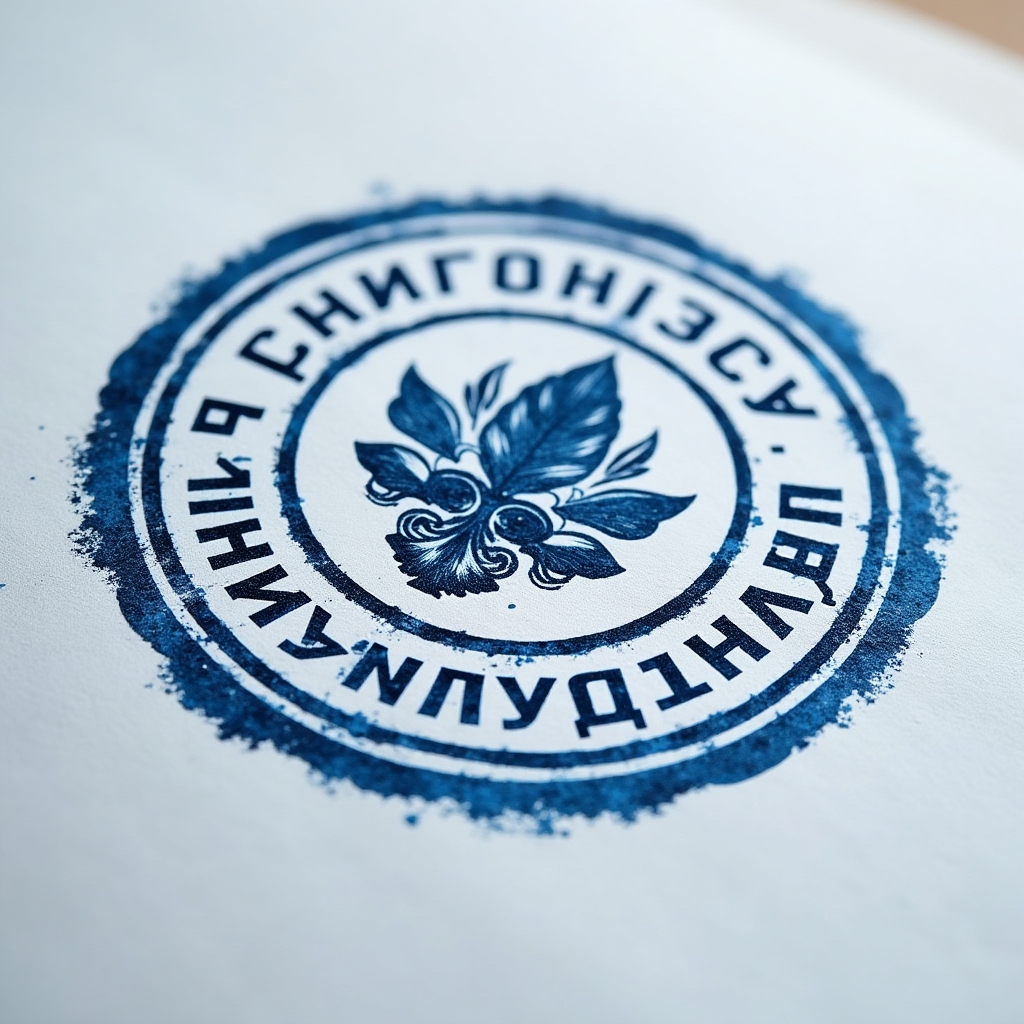 Круглая печать для юридического лица крупным планом